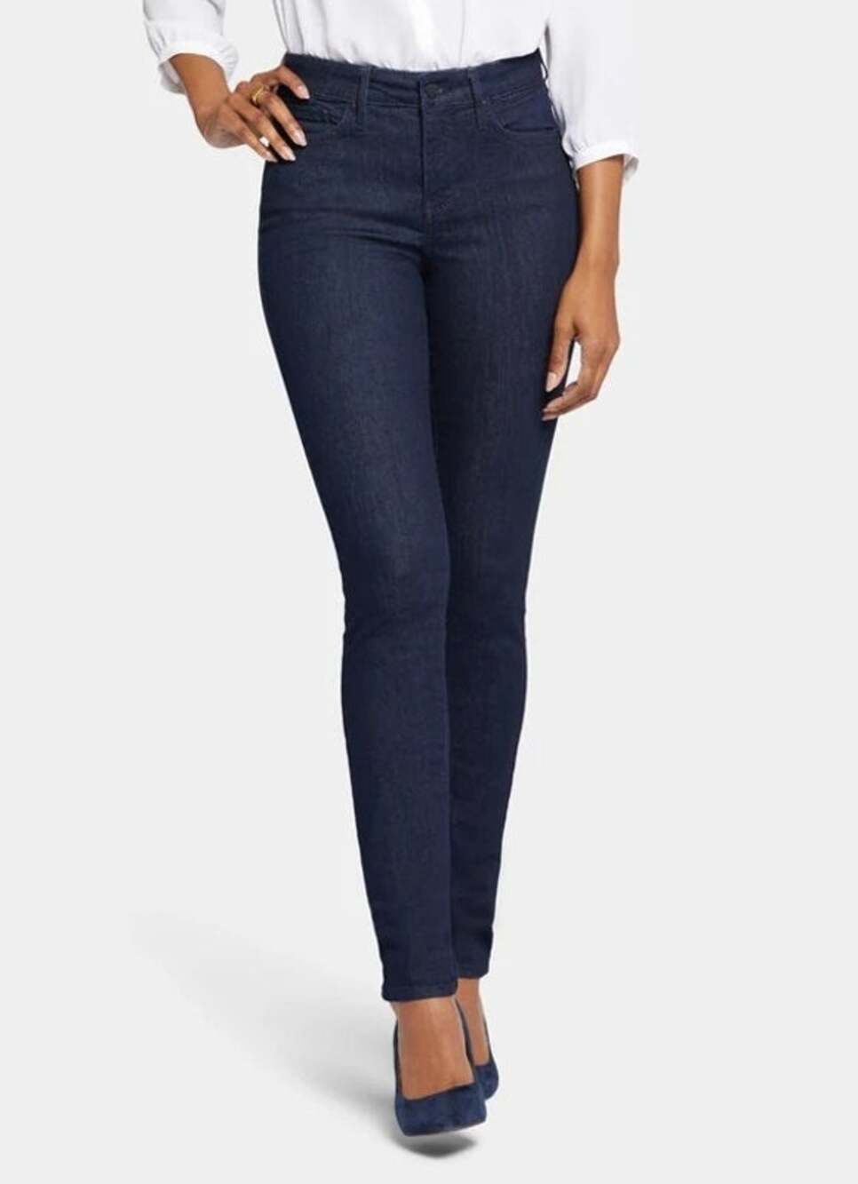 NYDJ Womens Alina Legging High Rise Skinny Jeans Size 10 Blue Dark Wash Stretch